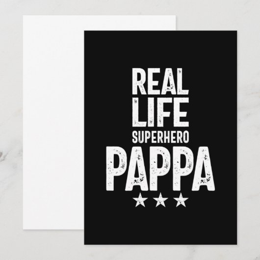 Real Life Superheld Pappa | Vader Gift Bedankkaart (Voorkant / Achterkant)