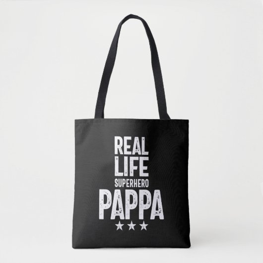 Real Life Superheld Pappa | Vader Gift Tote Bag (Voorkant)
