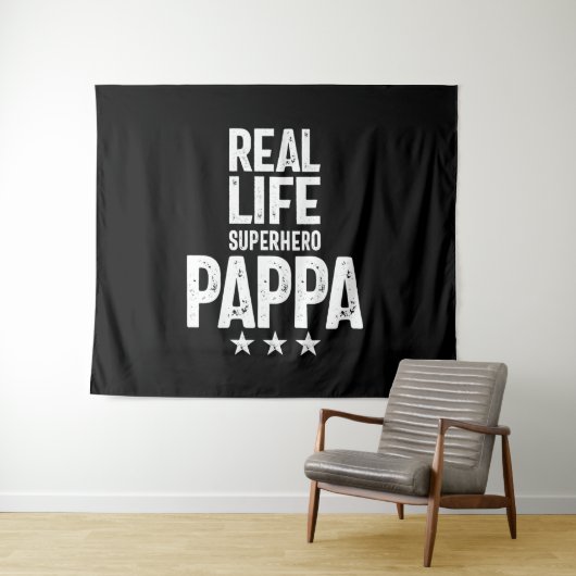 Real Life Superheld Pappa | Vader Gift Wandkleed (In Situ (horizontaal))