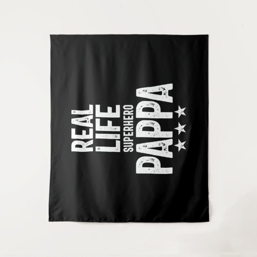 Real Life Superheld Pappa | Vader Gift Wandkleed (Voorkant)