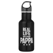 Real Life Superheld Pappa | Vader Gift Waterfles (Voorkant)