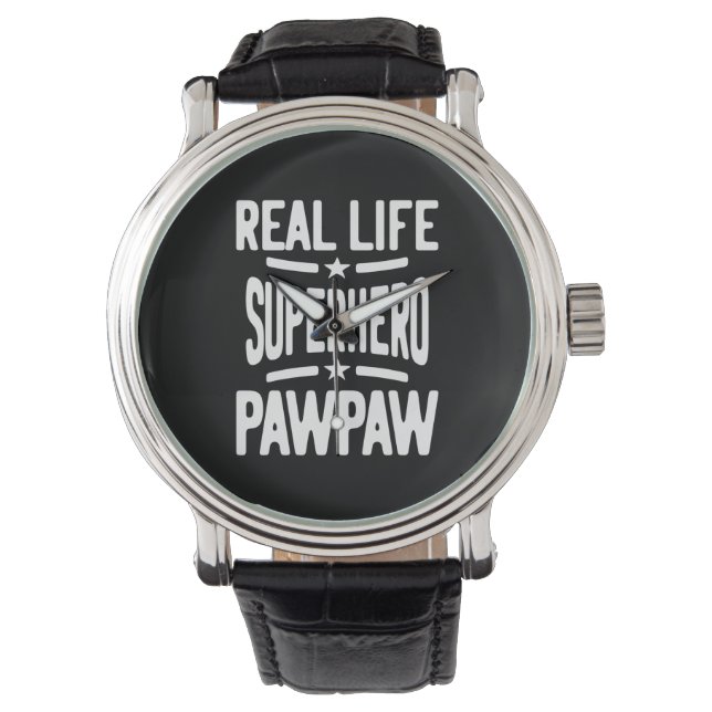 Real Life Superheld Pawpaw | vader opa Horloge (Voorkant)