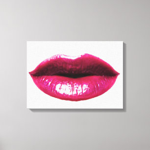 Real LIps Wrapped Canvas 20x14 inch Afdruk