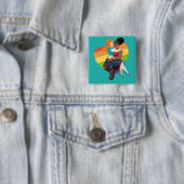 Real Love Lesbian Pride Pin Vierkante Button 5,1 Cm (In situ)