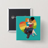 Real Love Lesbian Pride Pin Vierkante Button 5,1 Cm (Voorkant /achterkant)