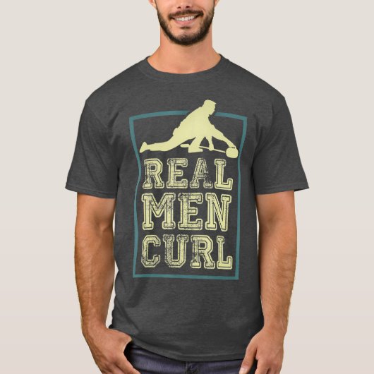 Real Man Curl Curling Curler Cadeau T-shirt (Voorkant)