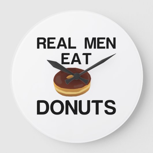 REAL MAN EAT DONUT GROTE KLOK (Voorkant)