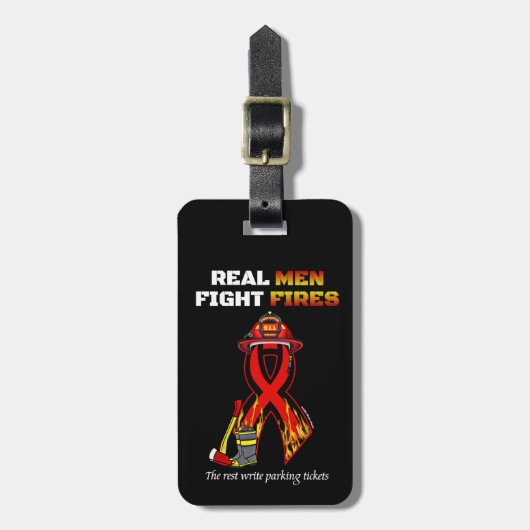 REAL MAN FIGHT FIGHT FIGHT BAGAGELABEL (Voorkant verticaal)