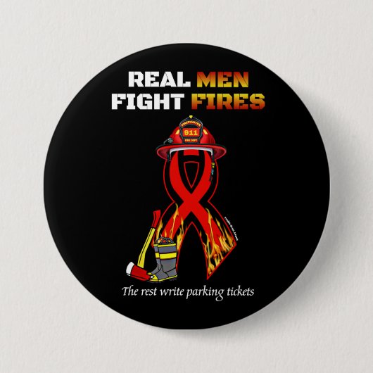 REAL MAN FIGHT FIGHT FIGHT RONDE BUTTON 7,6 CM (Voorkant)