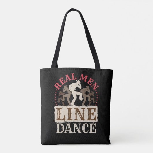 Real Man Line Dance Country Dansing Tote Bag (Achterkant)