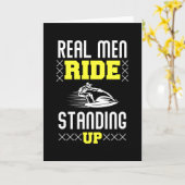 Real Man Ride Standing Up - Jet Ski Kaart (Gele Bloem)