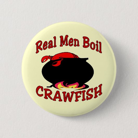 Real Mannen Boil Crawfish Ronde Button 5,7 Cm (Voorkant)