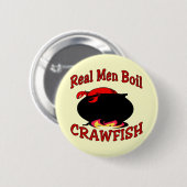 Real Mannen Boil Crawfish Ronde Button 5,7 Cm (Voorkant /achterkant)
