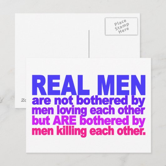 Real Mannen briefkaart (Voorkant / Achterkant)