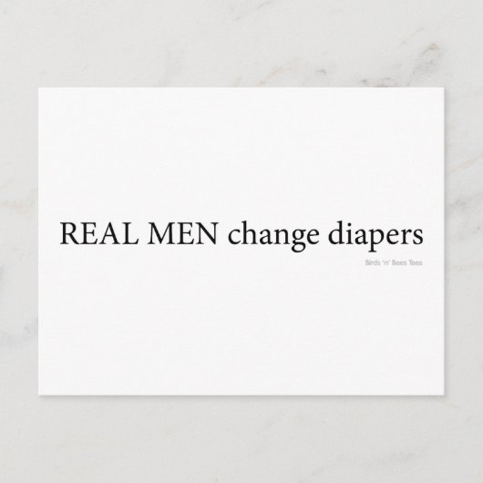 Real Mannen Change Diapers Briefkaart (Voorkant)