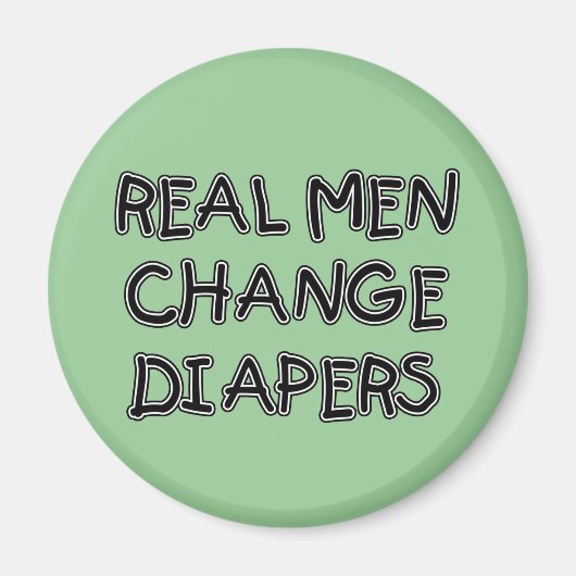 Real Mannen Change Diapers T-shirts and Gifts Magneet (Voorkant)