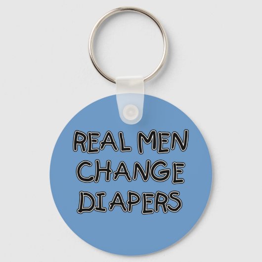 Real Mannen Change Diapers T-shirts and Gifts Sleutelhanger (Voorkant)