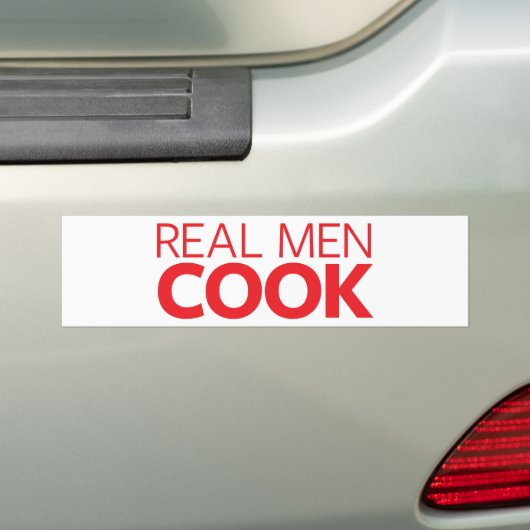 Real Mannen Cook Bumpersticker (Op auto)