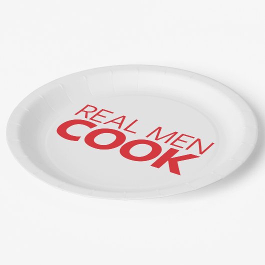 Real Mannen Cook Papieren Bordje (Gekanteld)
