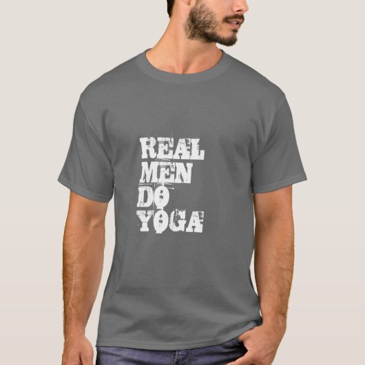 REAL MANNEN DOEN YOGA-Text T-shirt (Voorkant)
