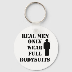 Real Mannen Draag alleen Full Bodysuit Scuba-Humor Sleutelhanger