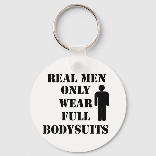 Real Mannen Draag alleen Full Bodysuit Scuba-Humor Sleutelhanger (Voorkant)