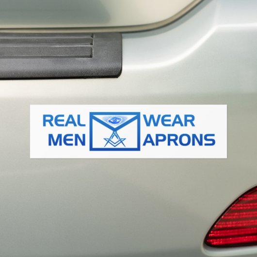 Real Mannen Draag Aprons Bumpersticker (Op auto)
