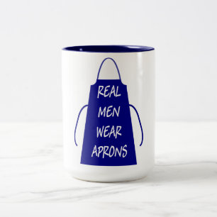 Real Mannen Draag Aprons Tweekleurige Koffiemok