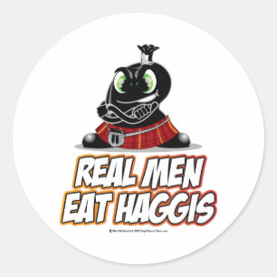 Real Mannen Draag Haggis Ronde Sticker