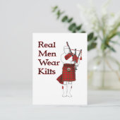 Real Mannen Draag Kilts Funny Scottish Briefkaart (Staand voorkant)