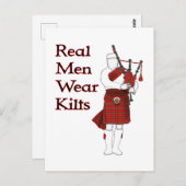 Real Mannen Draag Kilts Funny Scottish Briefkaart (Voorkant / Achterkant)