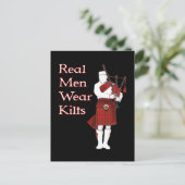 Real Mannen Draag Kilts Funny Scottish Briefkaart (Staand voorkant)