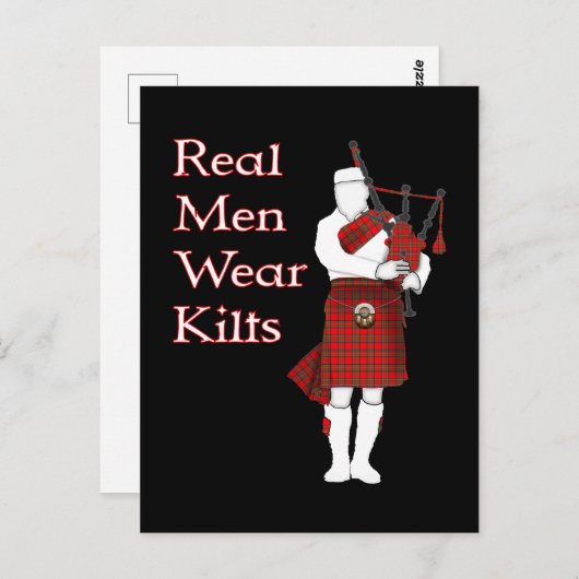 Real Mannen Draag Kilts Funny Scottish Briefkaart (Voorkant / Achterkant)