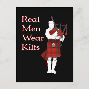 Real Mannen Draag Kilts Funny Scottish Briefkaart