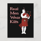 Real Mannen Draag Kilts Funny Scottish Briefkaart (Voorkant)