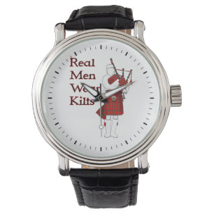 Real Mannen Draag Kilts Funny Scottish Horloge