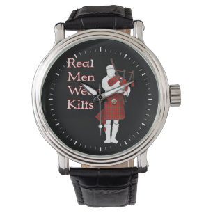Real Mannen Draag Kilts Funny Scottish Horloge