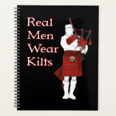 Real Mannen Draag Kilts Funny Scottish Planner (Voorkant)