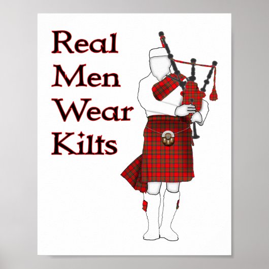 Real Mannen Draag Kilts Funny Scottish Poster (Voorkant)