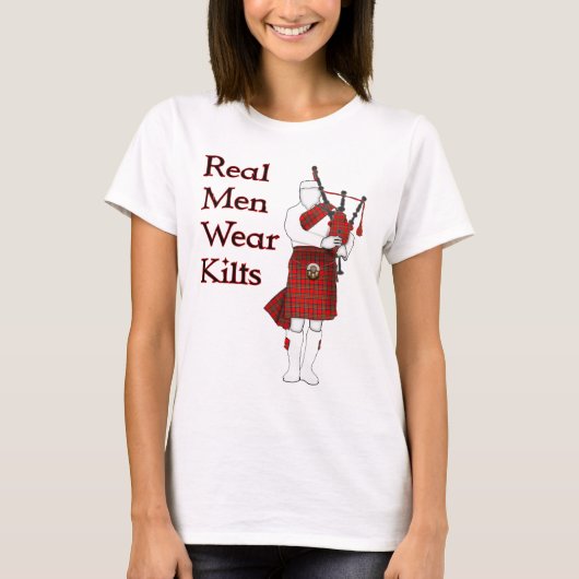 Real Mannen Draag Kilts Funny Scottish T-shirt (Voorkant)