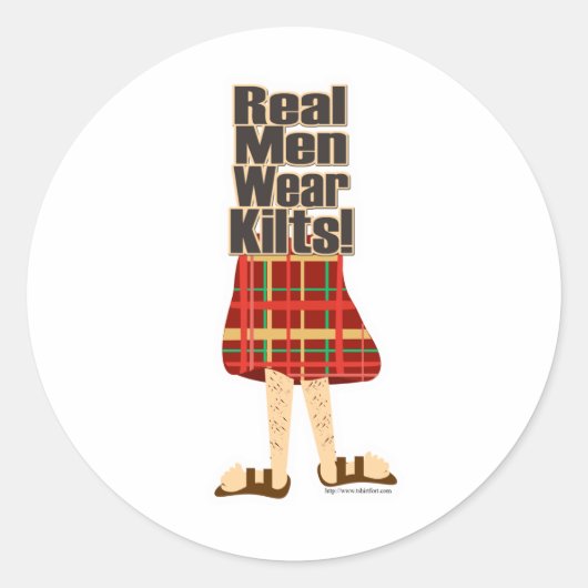Real Mannen Draag Kilts Ronde Sticker (Voorkant)