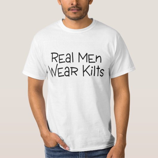 Real Mannen Draag Kilts T-shirt (Voorkant)