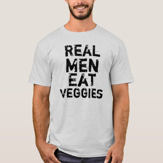 Real Mannen Eat Veggies T-shirt (Voorkant)