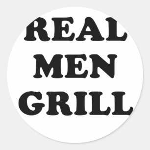 Real Mannen Grill Ronde Sticker