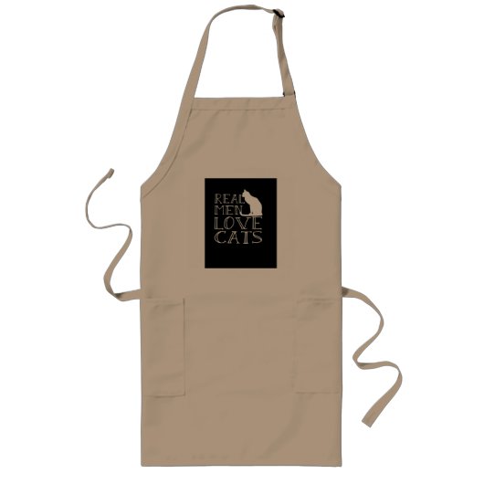 Real Mannen Love Cats Apron Lang Schort (Voorkant)