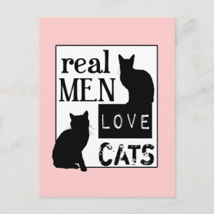 Real Mannen Love Cats (beschikbaar in alle kleuren Briefkaart