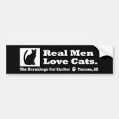 Real Mannen Love Cats — Bumpersticker (Voorkant)