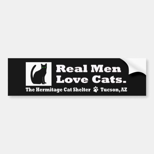 Real Mannen Love Cats — Bumpersticker (Voorkant)