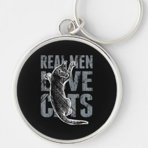 Real Mannen Love Cats Decor Sleutelhanger