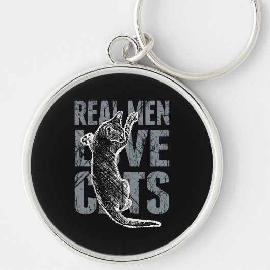 Real Mannen Love Cats Decor Sleutelhanger (Voorkant)